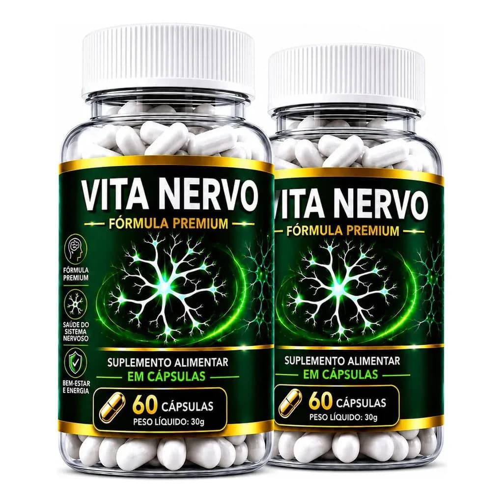 2 Vita Nervo 60 Caps | Foco, Memória E Performance Mental