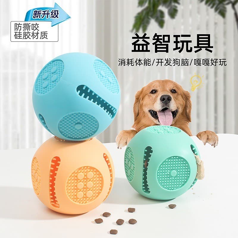 Alimentador de vazamento de comida para cachorro-Bola porta petisco ração, Brinquedo interativo
