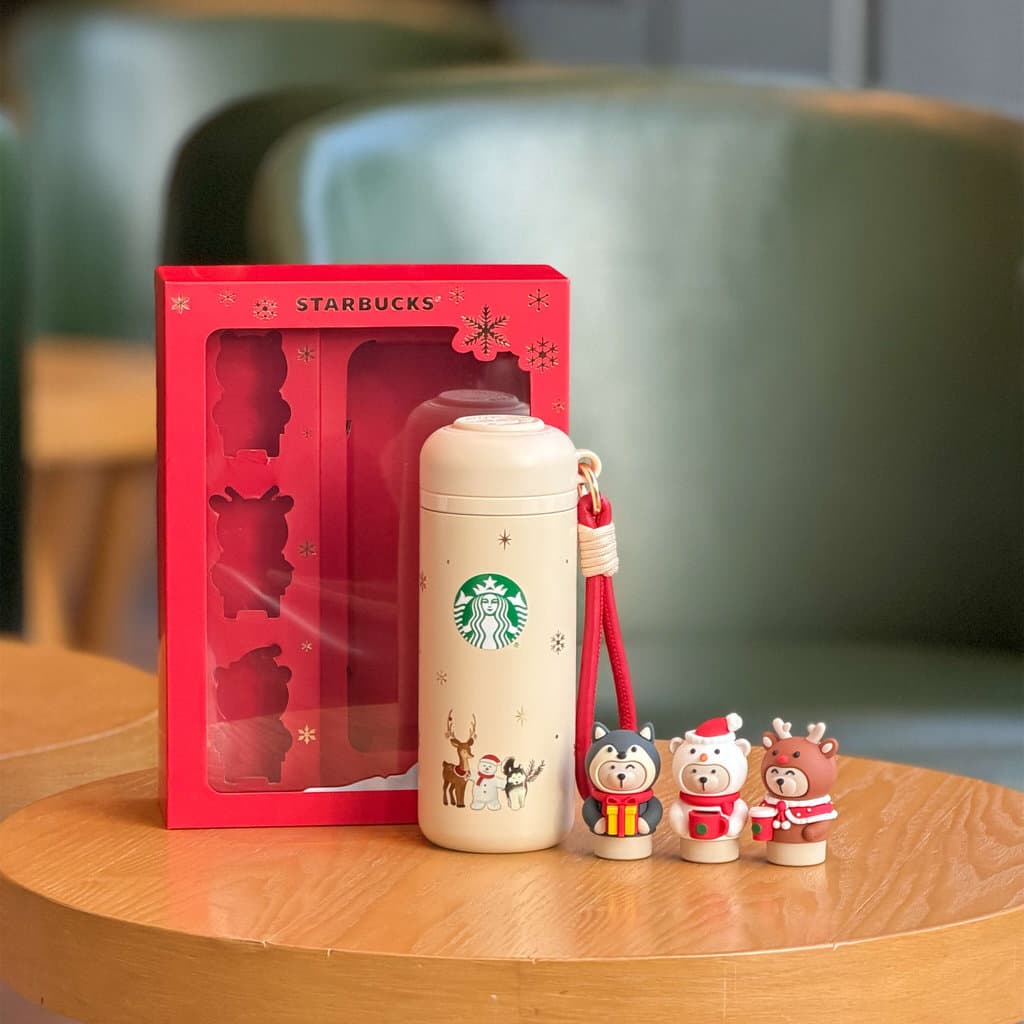 Copo Starbucks 2025 Quente Derretendo Presente de Natal Atmosfera Alça Portátil Separador de Chá de Aço Inoxidável Copo