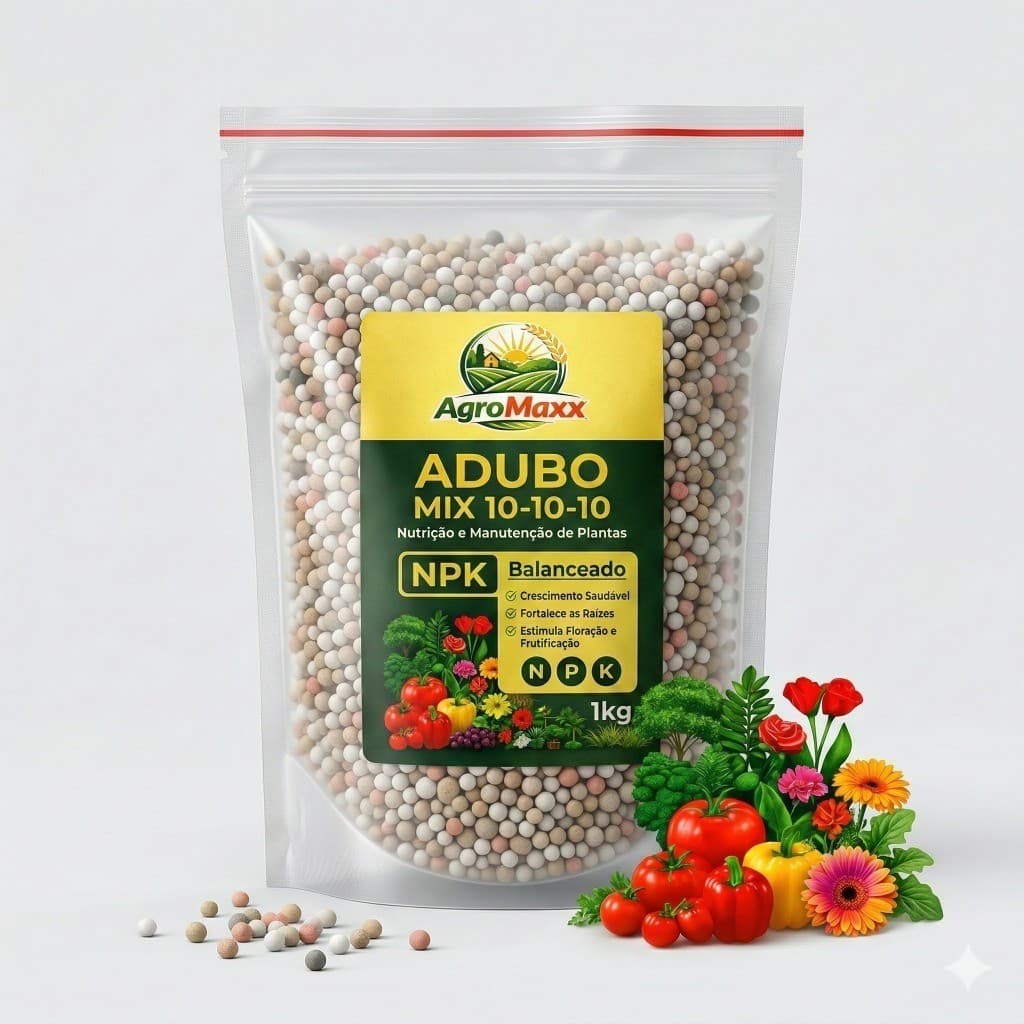 Adubo Fertilizante NPK 10-10-10 Universal Premium – Crescimento, Frutificação AgroMaxx | 5kg 10kg 15kg 20kg 25kg