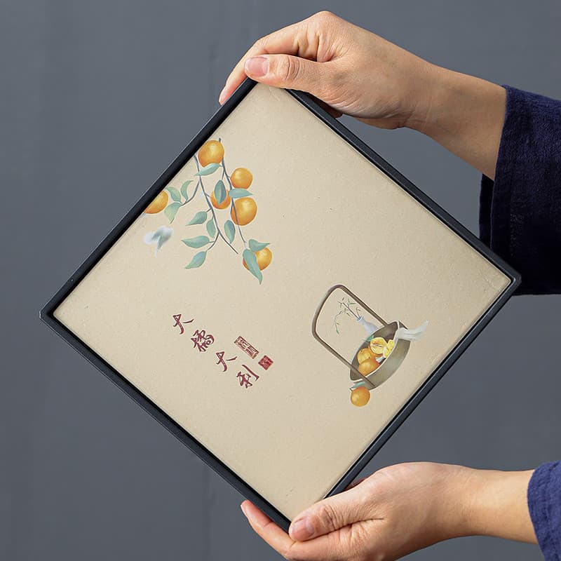 Novo estilo chinês bandeja Cultural criativo pequeno simples quadrado absorver água pequena mesa de chá doméstico dreno