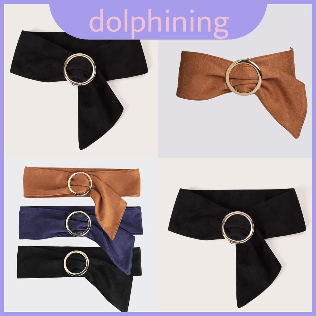 Cinto Largo Feminino Com Fivela Circular Acessório De Moda De Camurça Sintética Para Aparência De Primavera