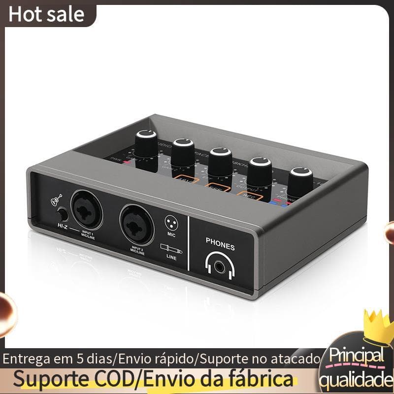 Mixer De Áudio Profissional , Interface USB , Placa De Som , Equipamento De DJ , Estúdio De Gravação , Conversor De Guit