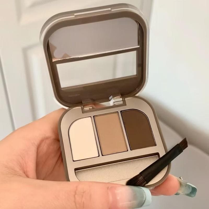 Diário de lata!Juduo Pó de sobrancelha tridimensional tridimensional de três cores, Natural, à prova d'água, à prova de