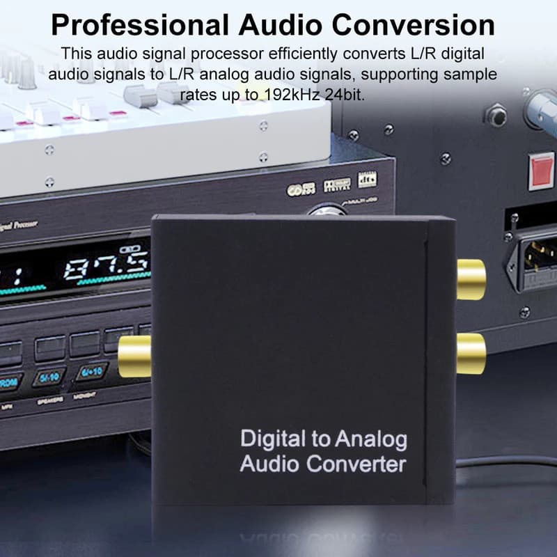 Conversor Digital SPDIF Óptico para Analógico L/R RCA, Conversor Digital Coaxial SPDIF para Analógico RCA, Jack de 3,5mm