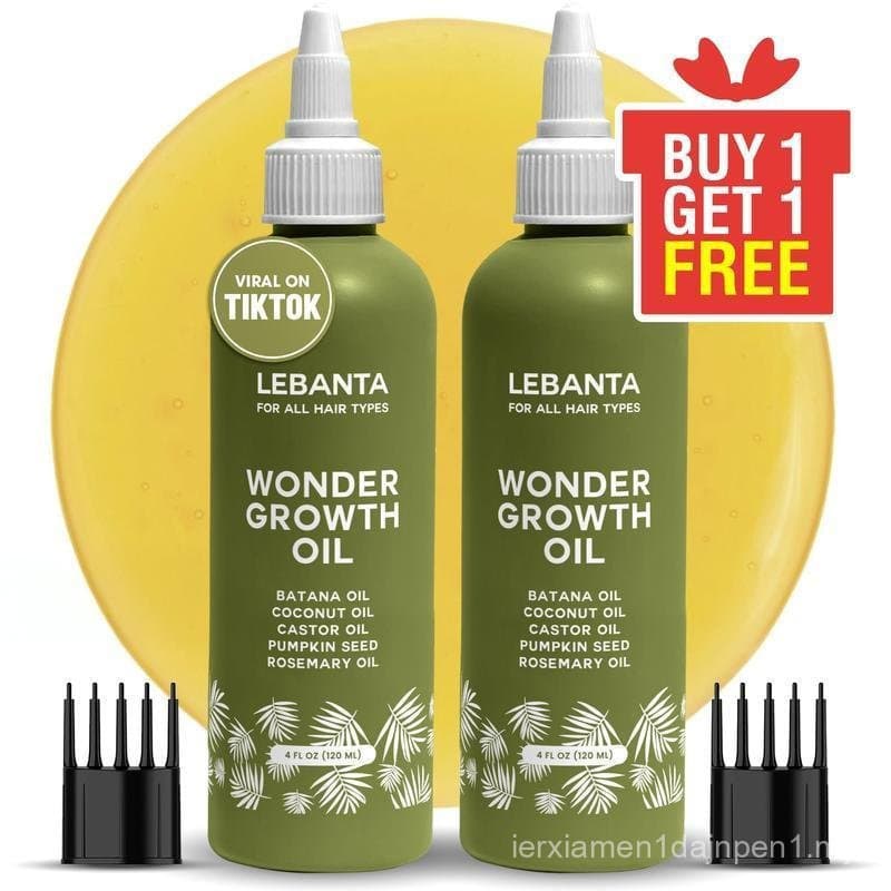 Óleo Lebanta Batana para Crescimento Capilar (BOGO) - Mistura 100% Pura, Crua e Natural com Óleo Orgânico de Rícino, Sem