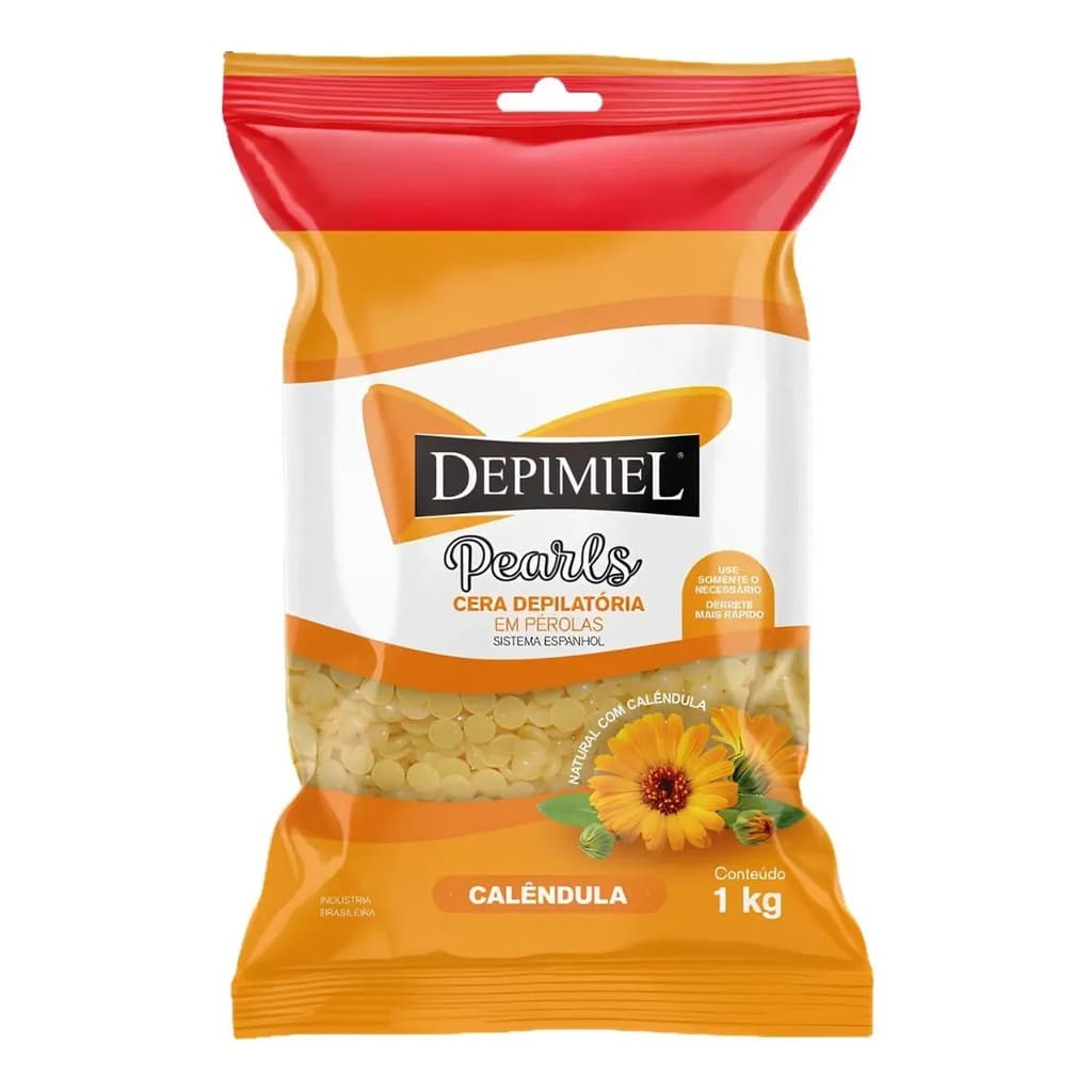Cera Depilatória Natural com Calêndula Granulada Em Pérolas 1kg - Depimiel