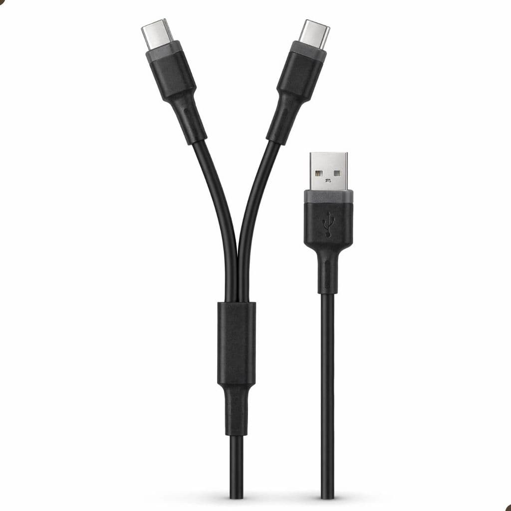 Cabo Carregador Dados 2 Em 1 USB C Carga Rápida 1 Metro Transferência Arquivos Celular Universal