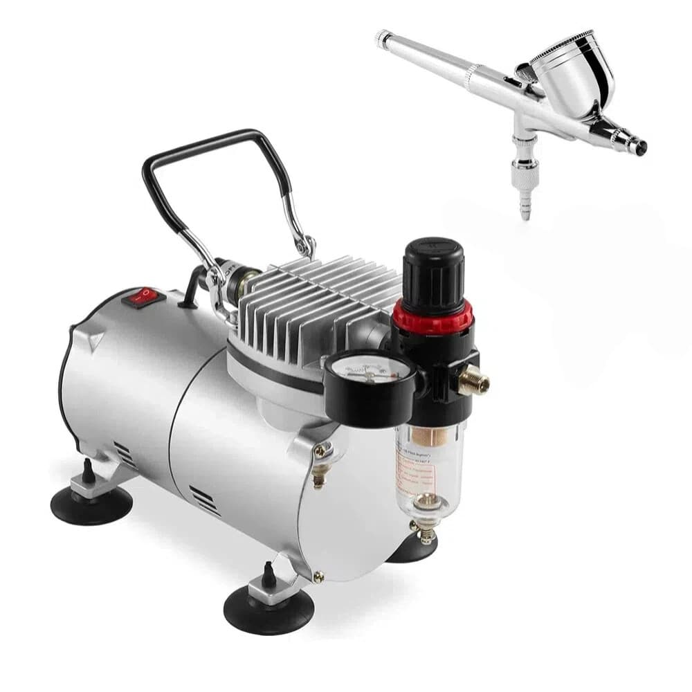 Compressor Para Aerógrafos Bomba de Bivolt Pintura Com Kit de Limpeza