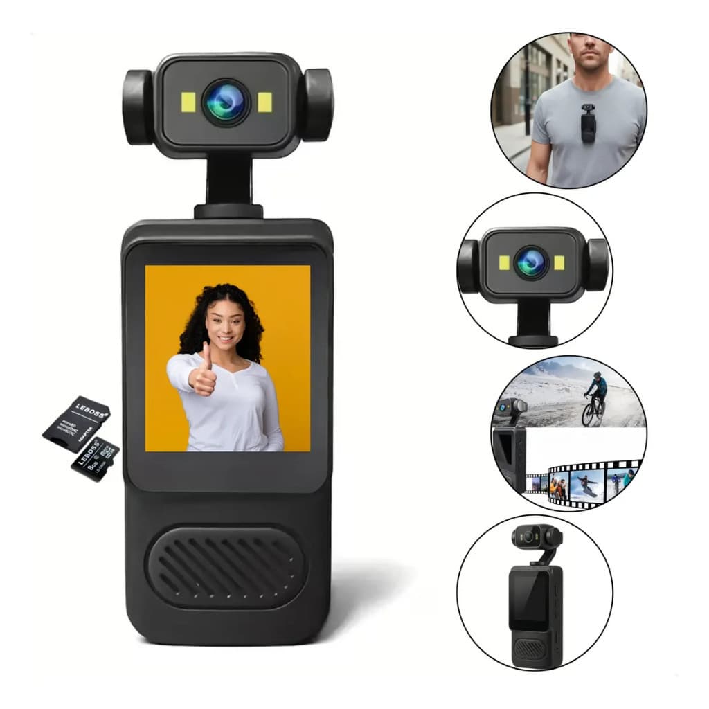 Mini Câmera de Ação WiFi 1080p HD Portátil Com Áudio Sensor Movimento