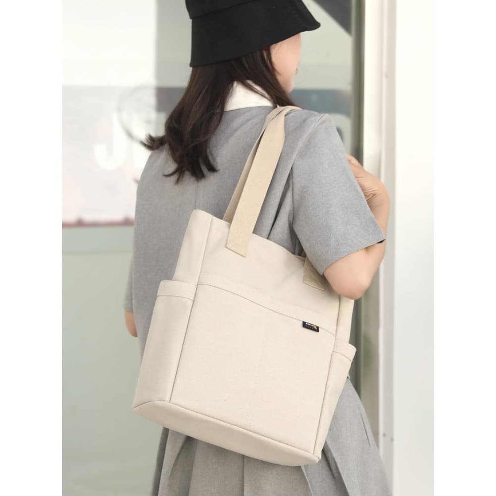 Bolsa de lona feminina de um ombro grande saco simples Commuter trabalho grande capacidade sacola faculdade Midd