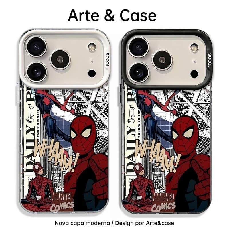 Capinha de silicone fosca impacto-Super Homem-Aranha For iPhone XS,11,12 ProMax,13,14,15Plus,16,17