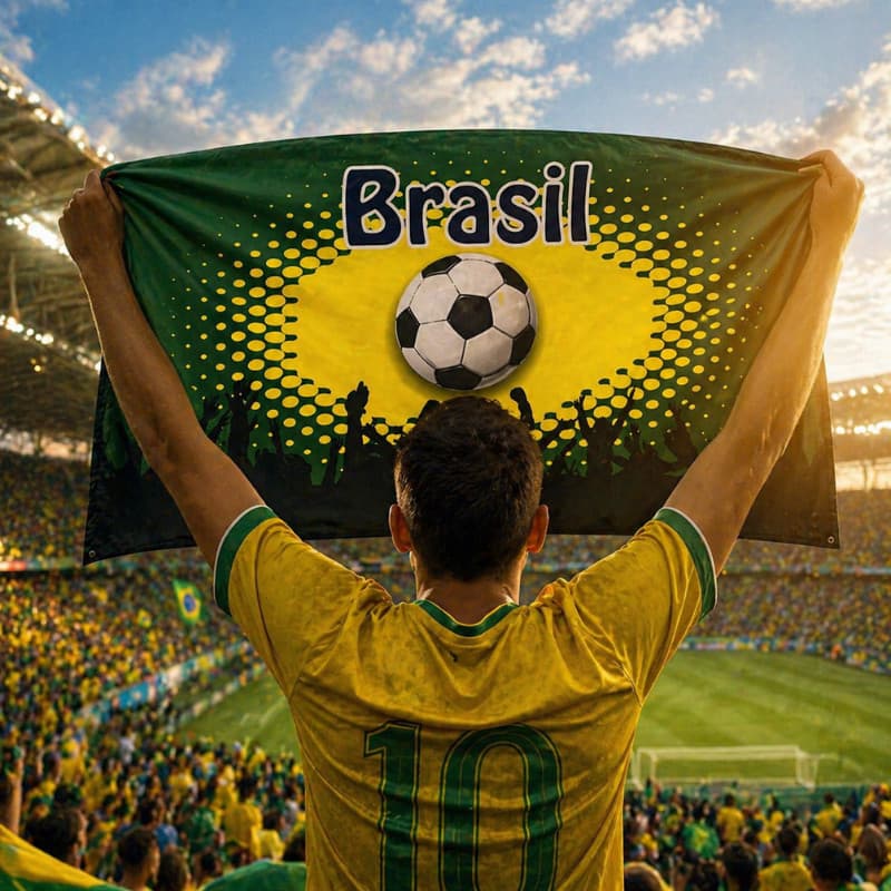 Bandeira Grande Brasil Torcida Futebol 150x90cm Copa do Mundo