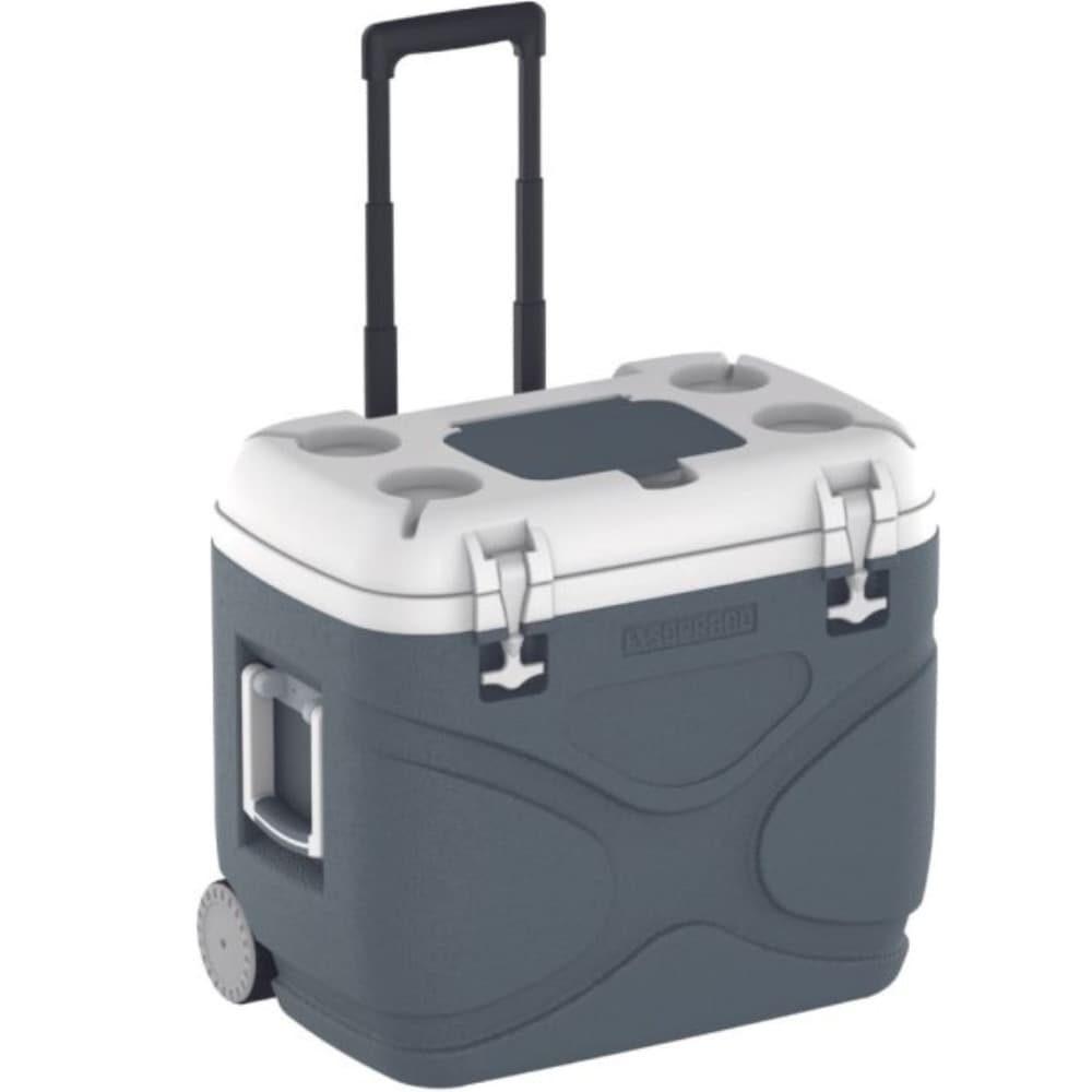 Caixa Térmica Cooler Soprano Everest 45L Cinza Com Rodas Alça Telescópica Dreno Porta Copos