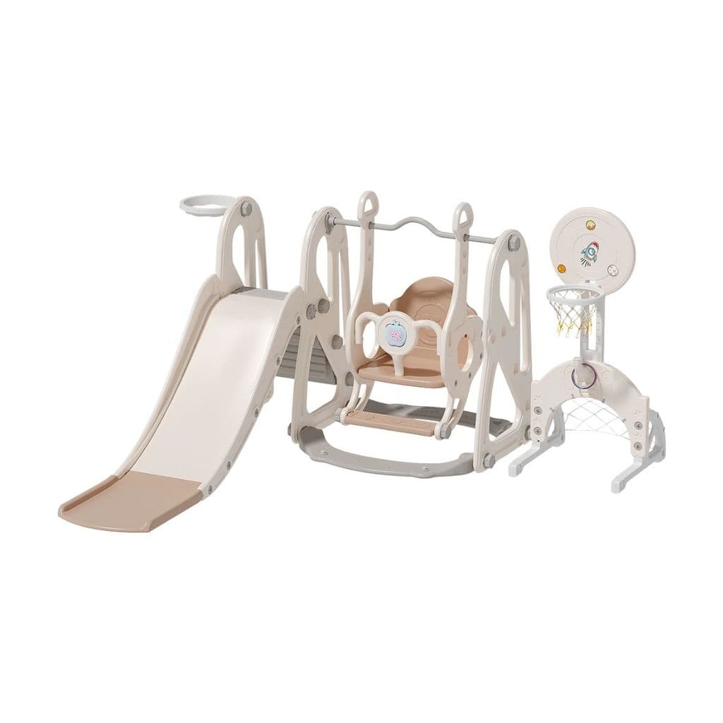 Playground Infantil 5 em 1 Balanço Escorregador Basquete Gol de Futebol Explore Maxi Toys