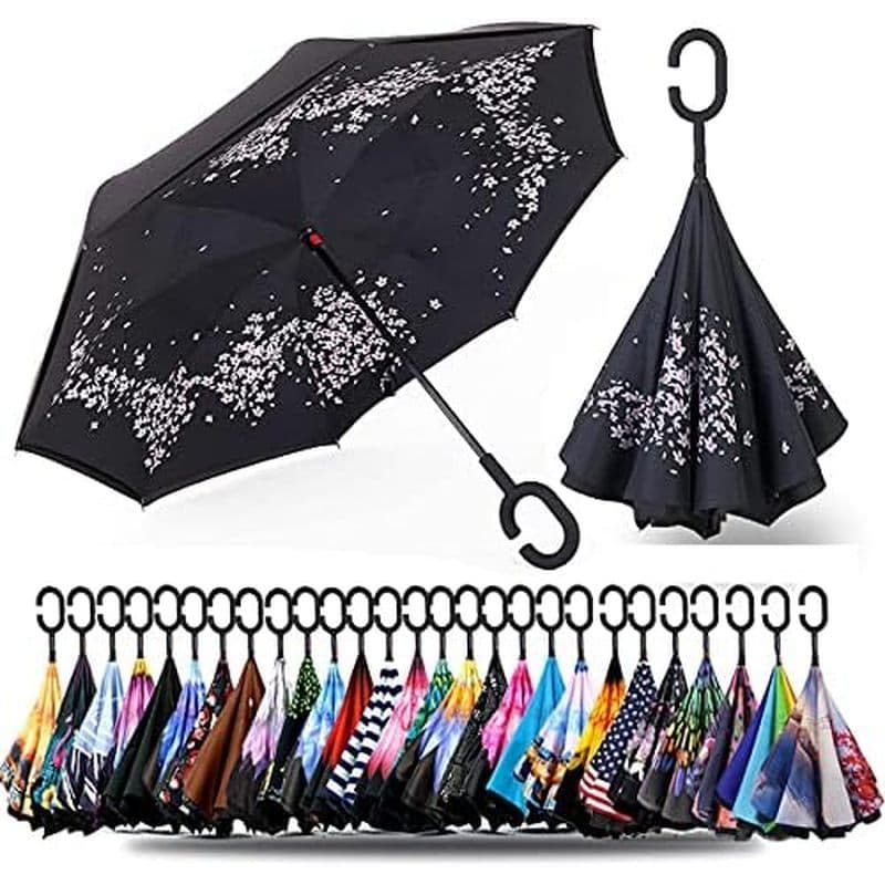 SIEPASA Guarda-Chuva Invertido De Cabeça Para Baixo De 49/56 Polegadas , Dossel Duplo Extra Grande Ventilado À Prova De