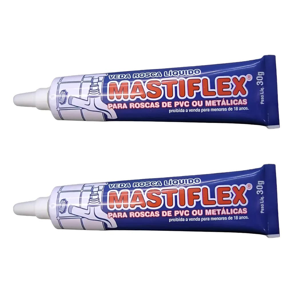 Kit 2 Veda Rosca Liquido Mastiflex Água Quente ou Fria BISNAGA 30g - 51280