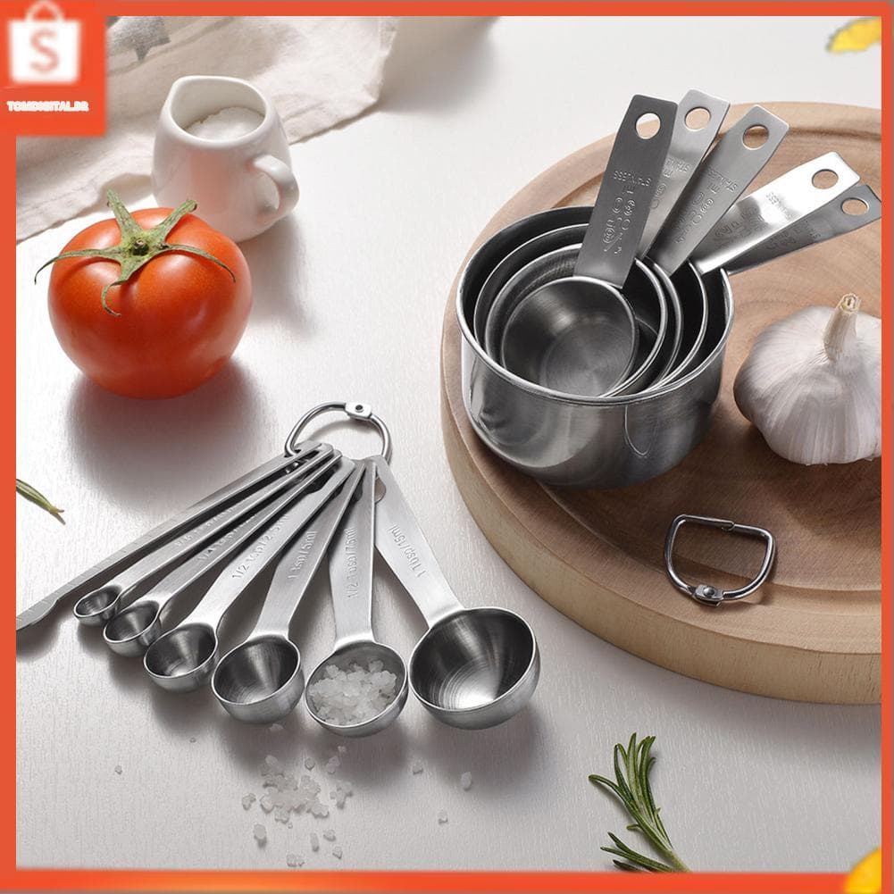 Conjunto de colheres de copos de medição de aço inoxidável Mingzhe 12 unidades para material de necessidades de