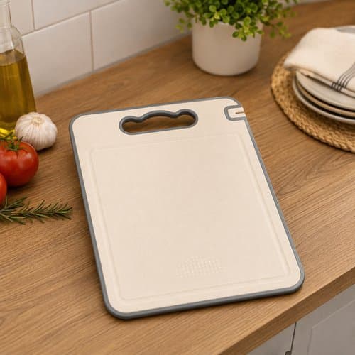 Tabua Corte Cozinha Resistente Versatil 36cm Bege Facilita Preparo Alimentos