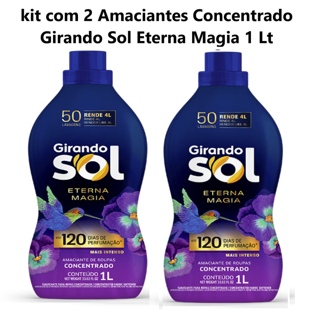 Kit com 2 Amaciante Roupa Concentrado 1 Lt Eterna Magia