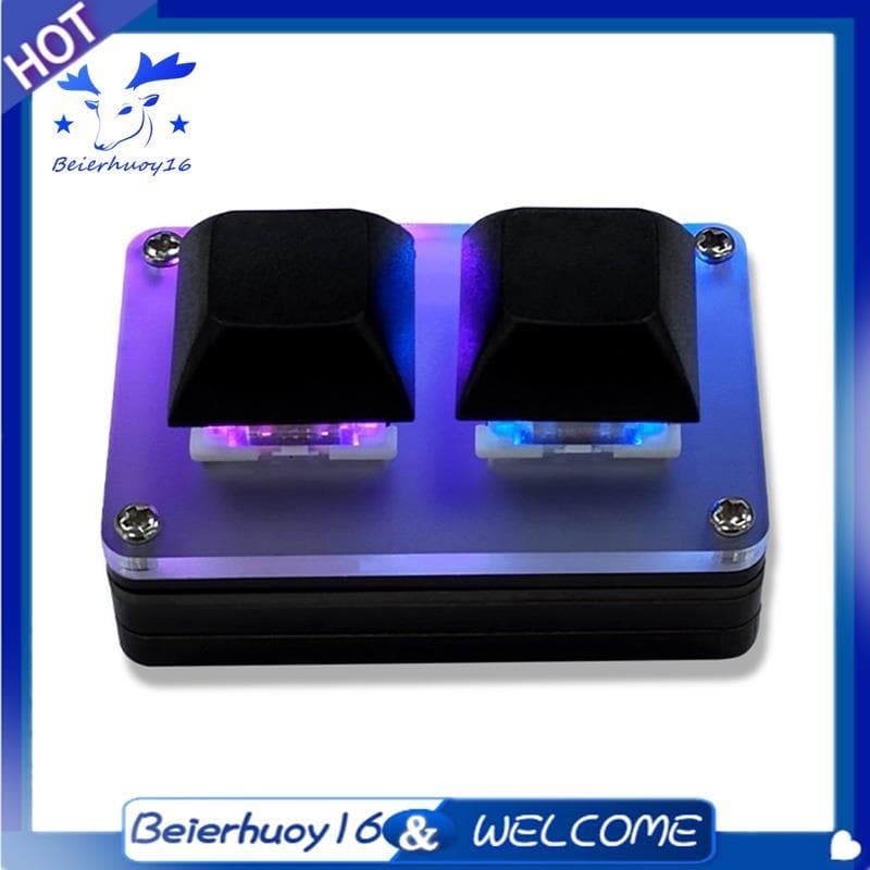 Mini Teclado De 2 Teclas , Cópia E Pasta , Mecânico Personalizado Programável Para Jogos Com Luz RGB