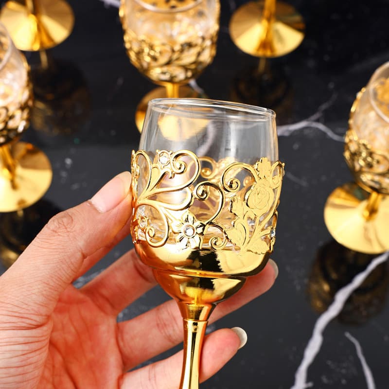 Copo de vinho Metal ferro vidro doméstico espírito taça presente conjunto
