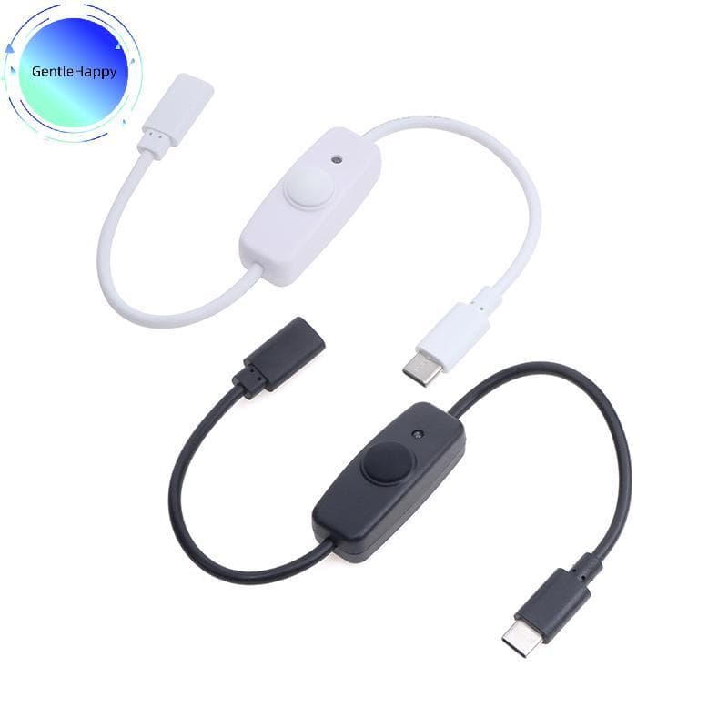 GentleHappy USB Tipo C Com Interruptor Liga/Desliga Botão Cabo De Extensão De Carregamento De 30 Cm Universal br