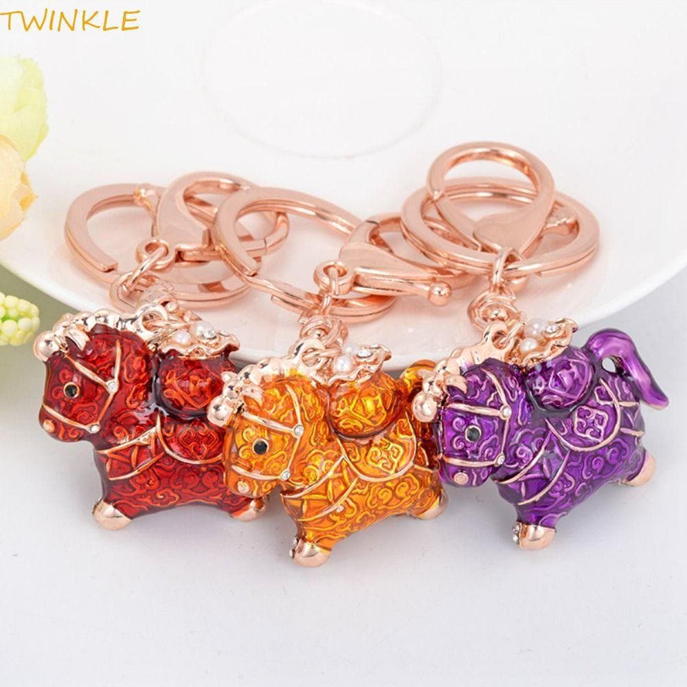 Pingente De Cavalo Do Zodíaco TWINKLEO , Chaveiro De Liga De Strass Para Ano , Novo Pendurar Bolsa