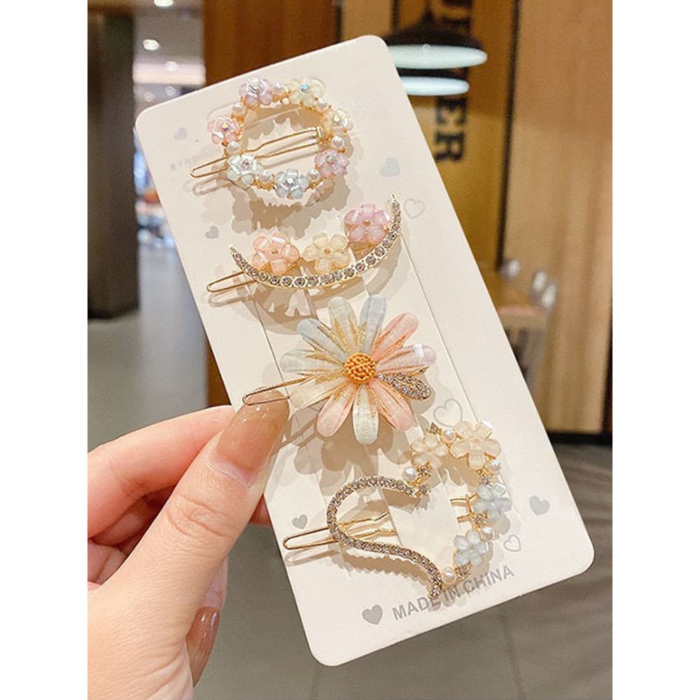 Pequeno fresco pétala hairpin flor hairpin influenciador elegante clipe lateral coreano acessórios para o cabelo clipe c