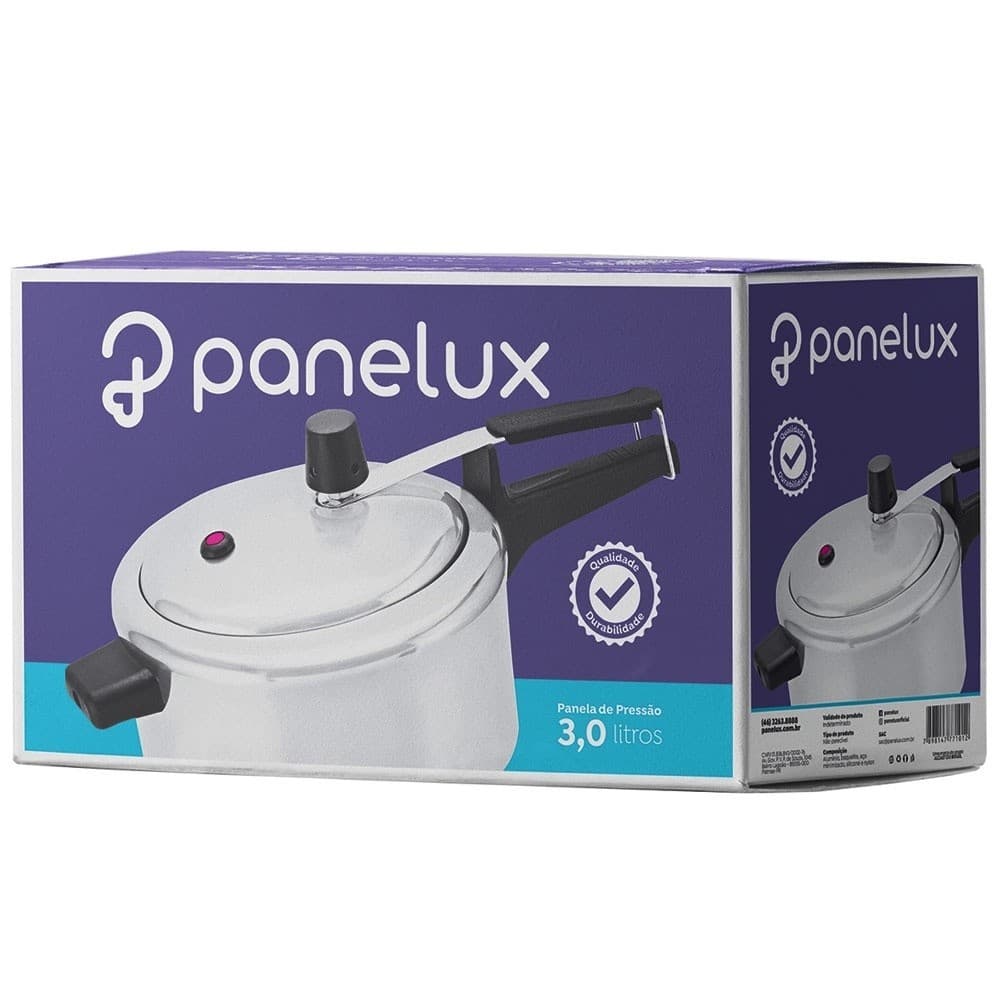 Panela De Pressão 3 Litros Panelux Classic Alumínio Polido