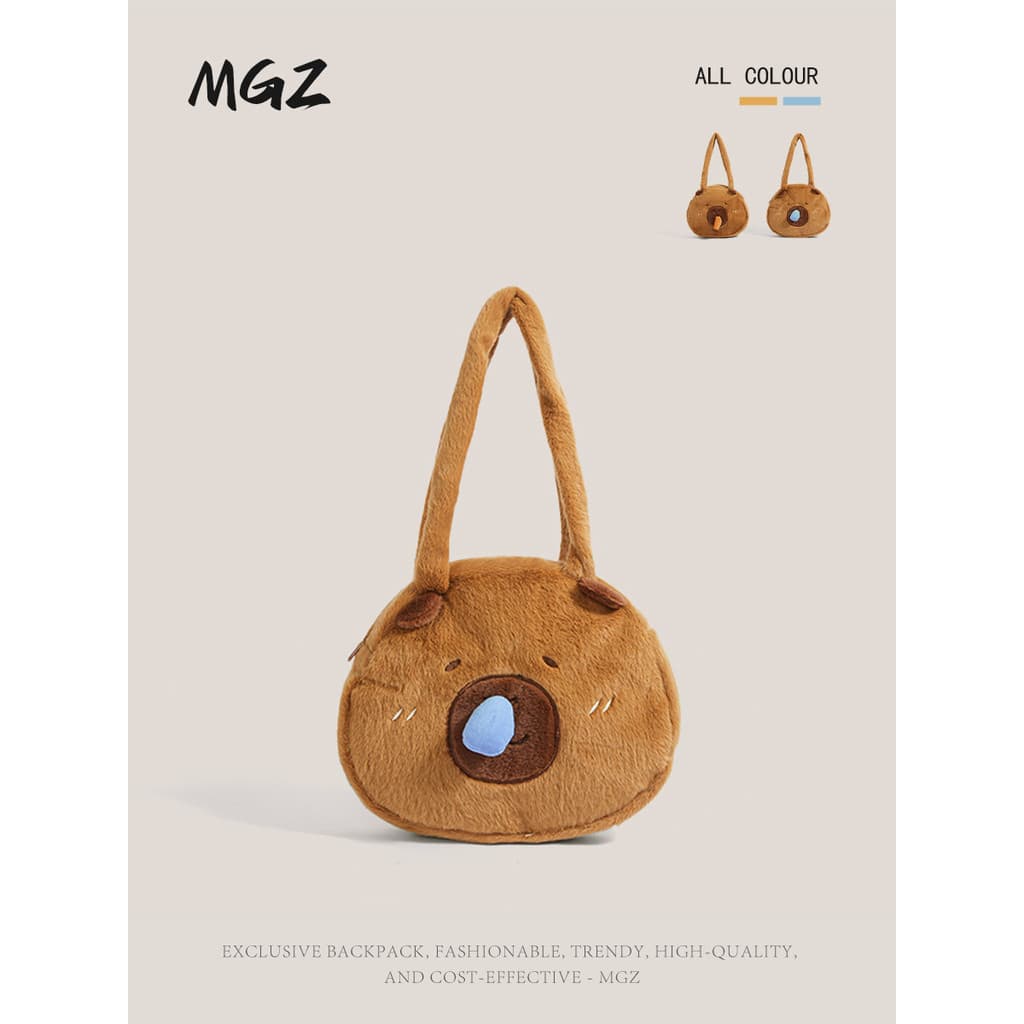 Outono inverno bonito ranho Kapibara bolsa de ombro feio bonito dos desenhos animados capivara saco de pelúcia menina gr