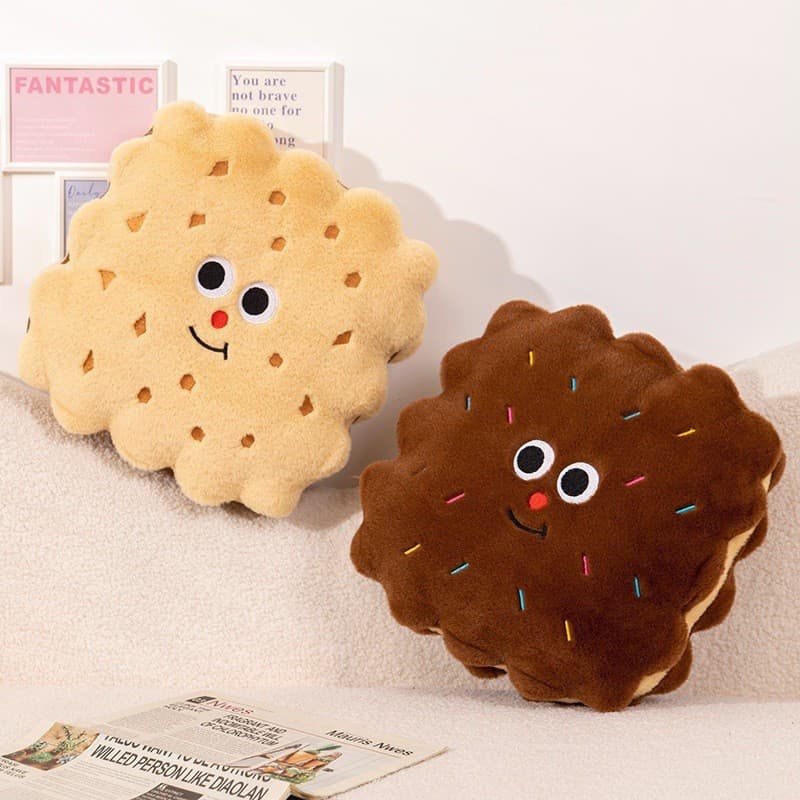 Divertido sanduíche biscoito travesseiro criativo pelúcia dos desenhos animados quadrado redondo grosso macio casa sofá