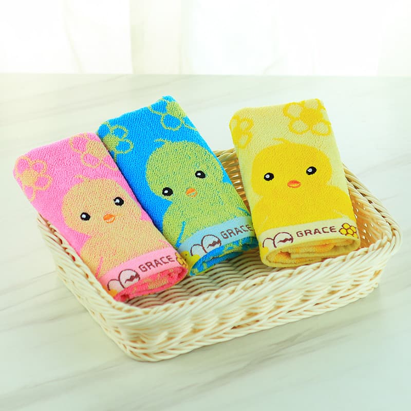 Promoção Jieliya Toalha Pequena Algodão Puro 9113 Frango Amarelo Macio Toalha Infantil Toalha de Desenho Animado Produto