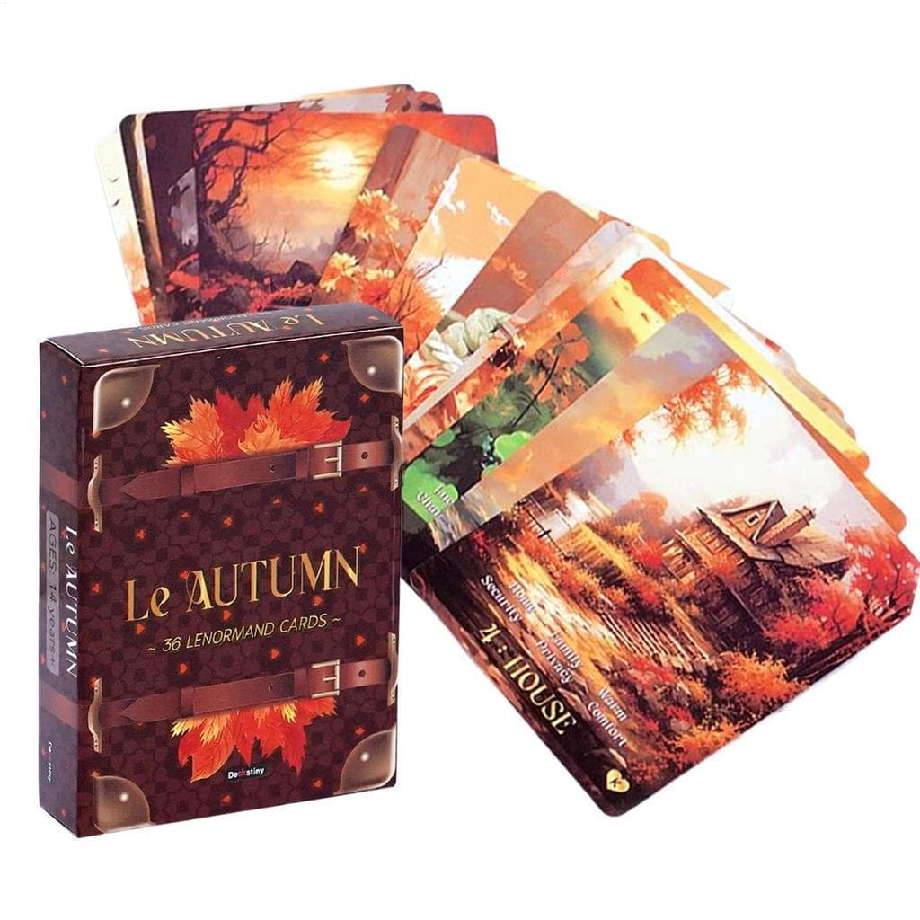 36 Cartas Conjunto de Jogo de Papel Interativo Multi-Jogador Tarot Estético de Outono para Meninos Meninas Adultos chunn