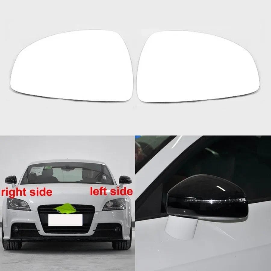 Para Audi TT 2007 2008 2009 2010-2014 Lentes De Espelho Retrovisor Lado Exterior Lente De Vidro Reflexiva Aquecimento 8J