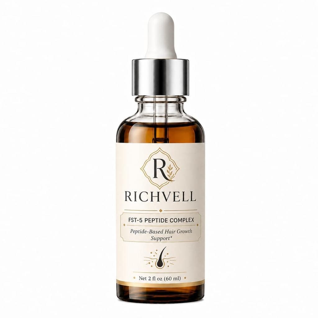 Sérum Capilar com Peptídeos RICHVELL FST-5, Complexo de Peptídeos de Cobre para Cabelos Ralos, Sérum para Aumento de Den