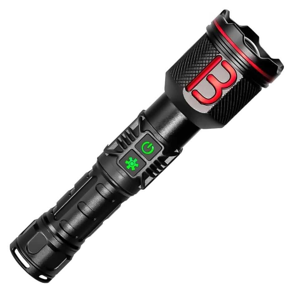 Lanterna Tática Recarregável B-Max BM-8522 – 2000m, 7 Funções e 2 LEDs