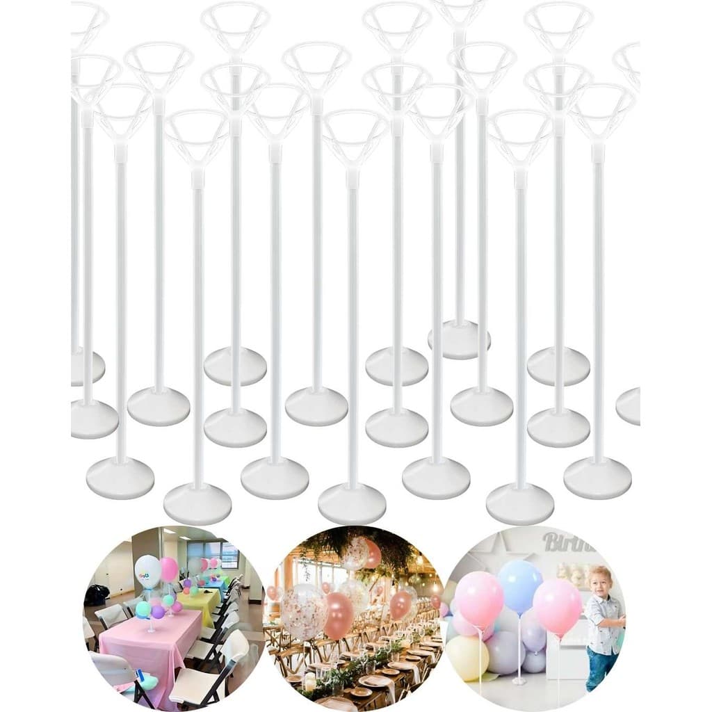 Kit 20 Base com Vareta para Balão/Bubble 50cm Centro de Mesa