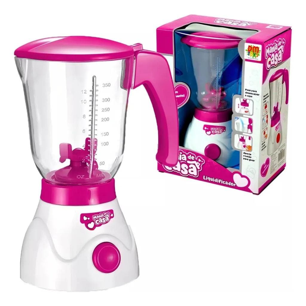 Brinquedo Infantil Liquidificador Coleção Mania De Casa Dm Toys Faz De Conta Educativo Criativo Seguro