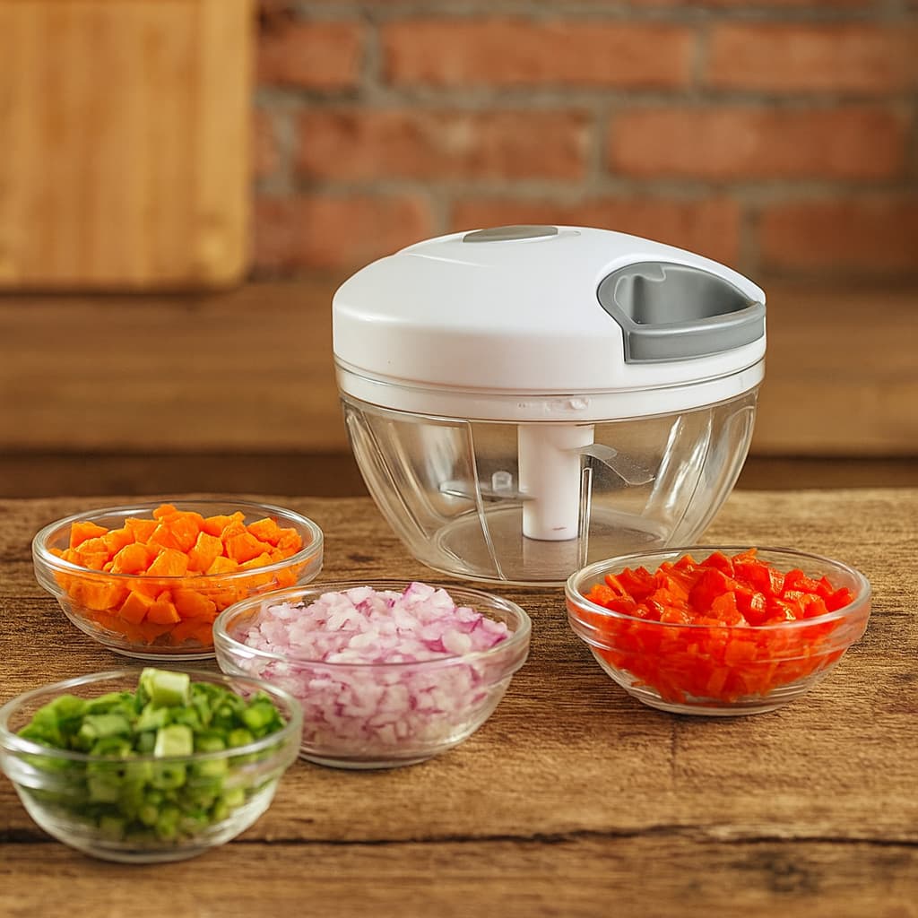 Mini Processador E Triturador De Alimentos Manual 3 Laminas 500ML1UNI COR ALEATORIA