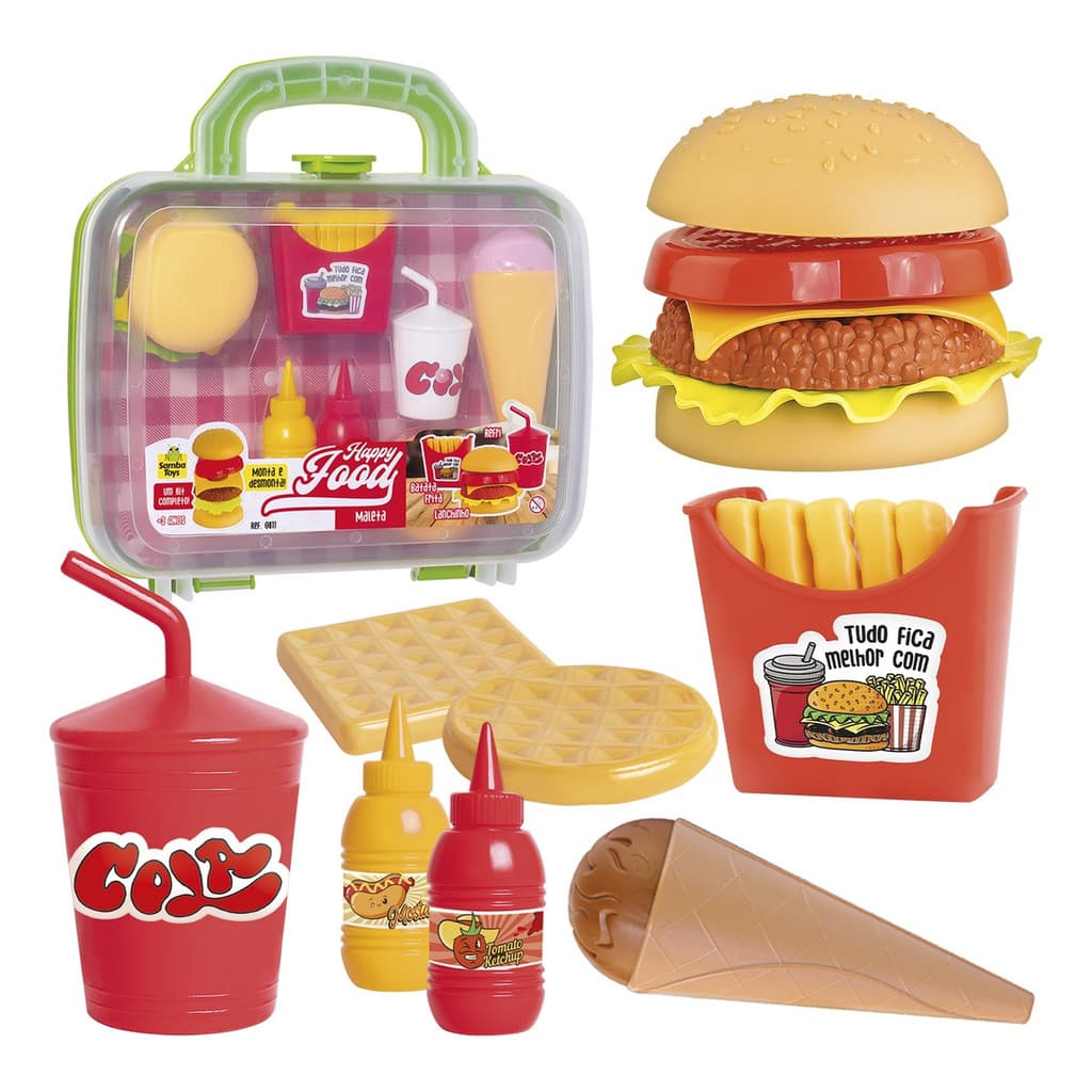 Maleta Lanchonete de Brinquedo - Maleta Fast Food