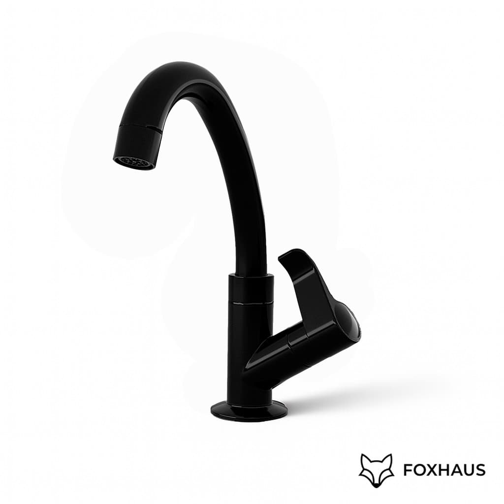Torneira Banheiro Lavabo Lavatório Cuba Mesa Bancada 1/4 Volta Abs Preta