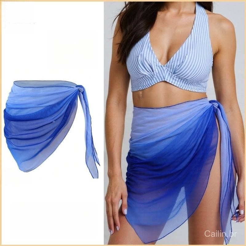 Maiô Coverup Saia Praia Envoltório