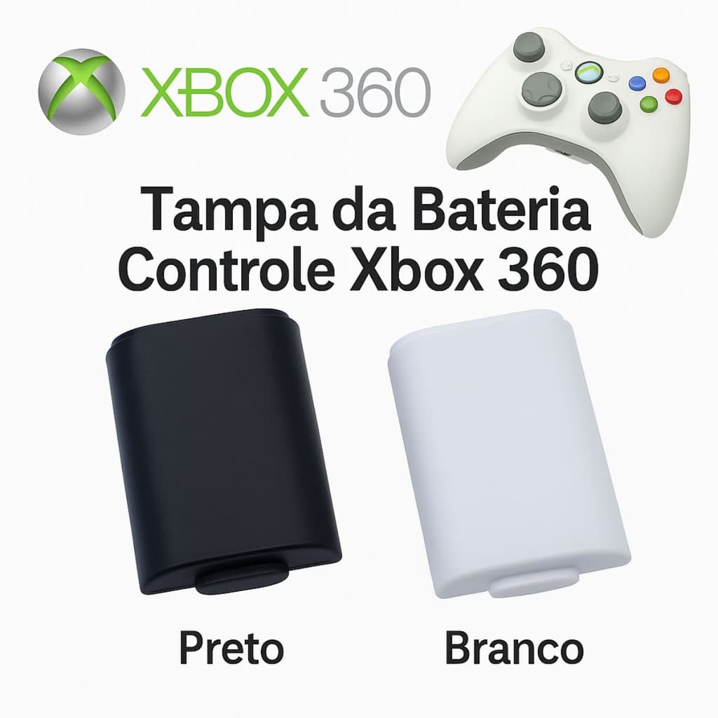 Reparo Tampa Traseira da Bateria Suporte Pilha para Controle Xbox 360 Original Preto ou Branco Sem Fio