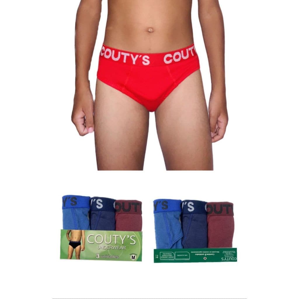 Kit 3-6 Cueca infantil  confortável 100% algodão com forro