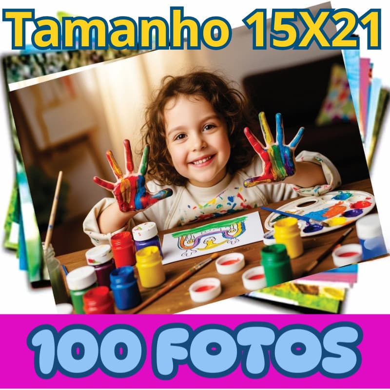 Até 100 Fotos - Kit - Tamanho 15x21 - Promoção - Impressão HD Papel Fotográfico de Alta Qualidade
