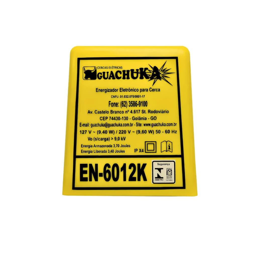 ELETRIFICADOR PARA CERCA ELÉTRICA GUACHUKA RURAL 34 Á 60 KM 3,70JOULES BIVOLT EN-6012K