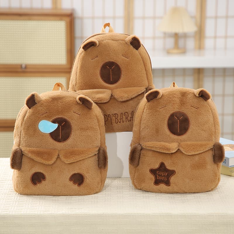 Mochila de Pelúcia Capivara Kawaii Super Fofa Macia e Perfeita para Crianças e Presentes