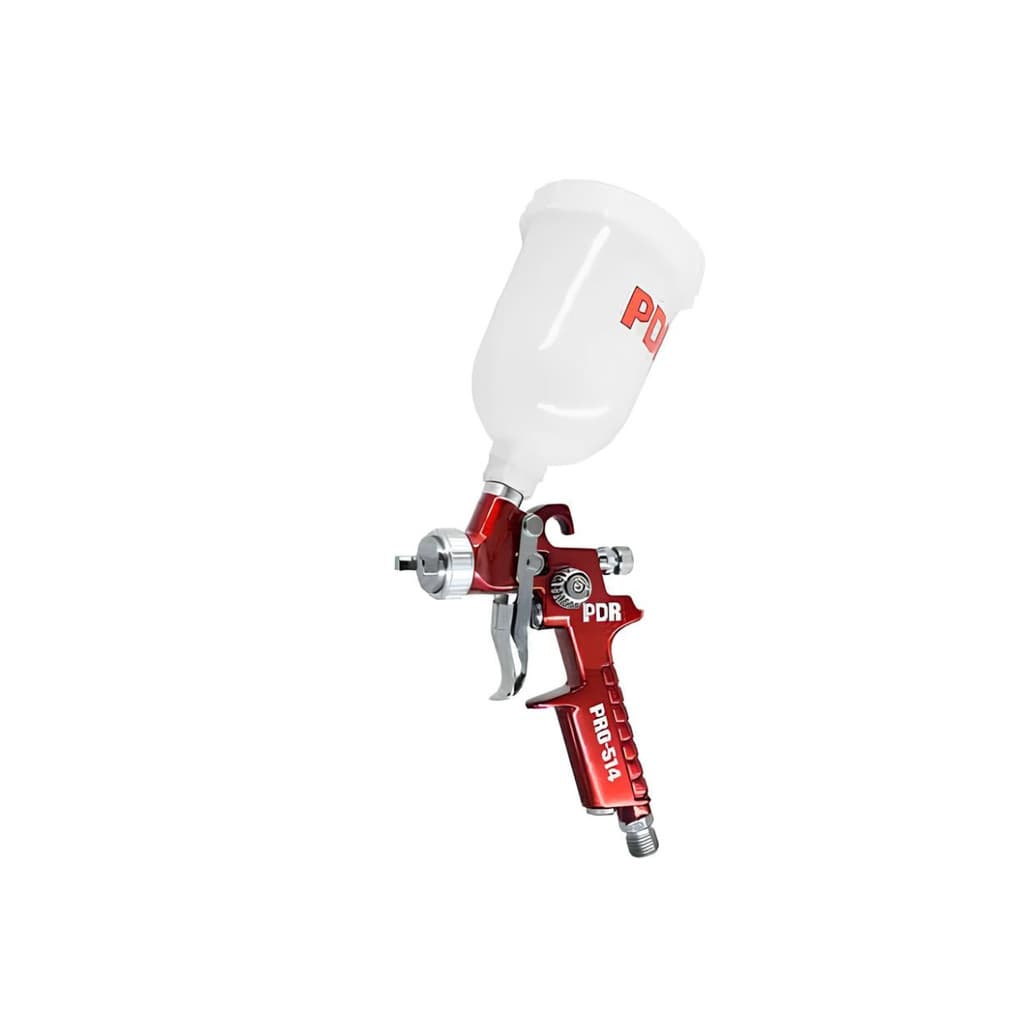 MINI PISTOLA DE PINTURA PNEUMÁTICA GRAVIDADE PDR PRO-514 1,0MM 250 ML VERMELHO