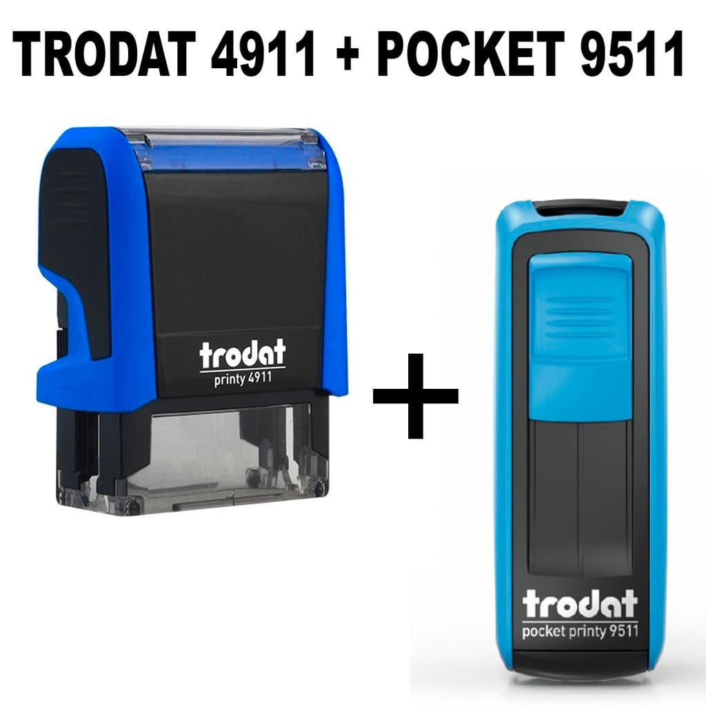 kit Carimbo Trodat 4911 + 1 Pocket Print 9511 -  Medida 38x14